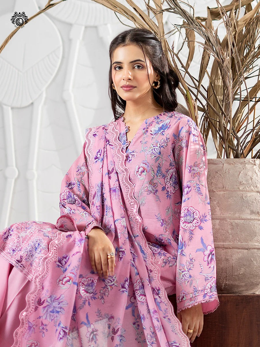 Ruhay Sukhan By Gull Jee Embroidered Digital Printed Lawn Unstitched 3 Piece