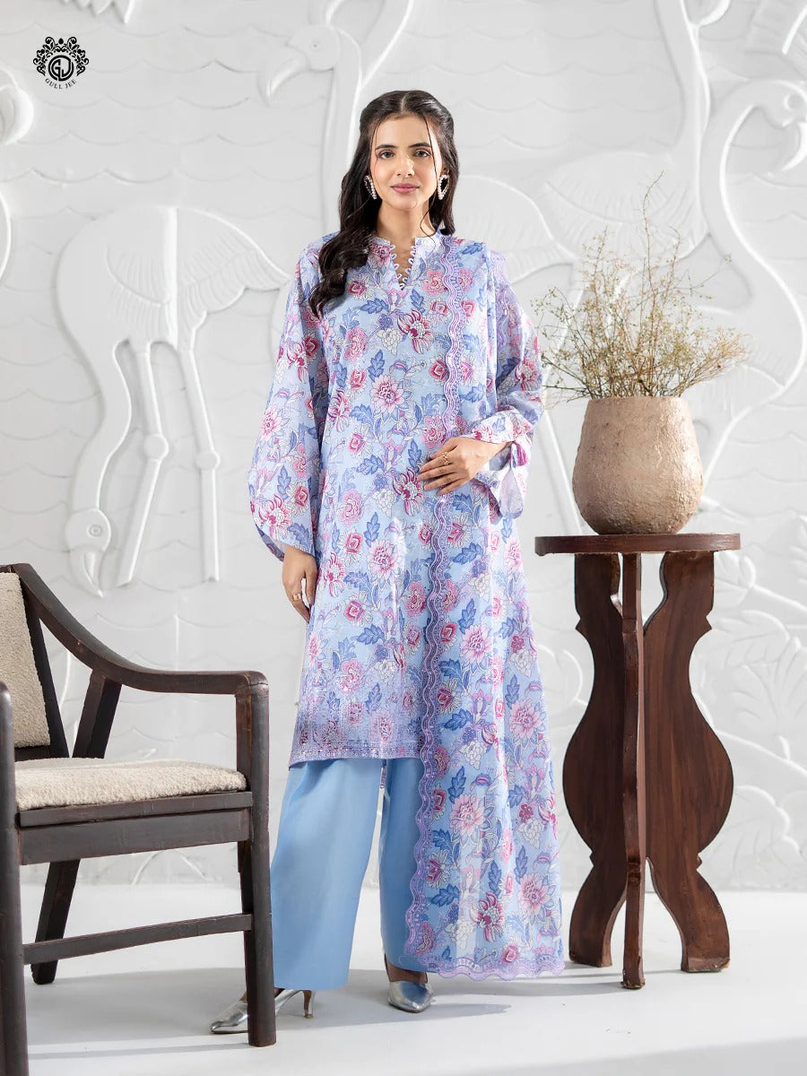 Ruhay Sukhan By Gull Jee Embroidered Digital Printed Lawn Unstitched 3 Piece