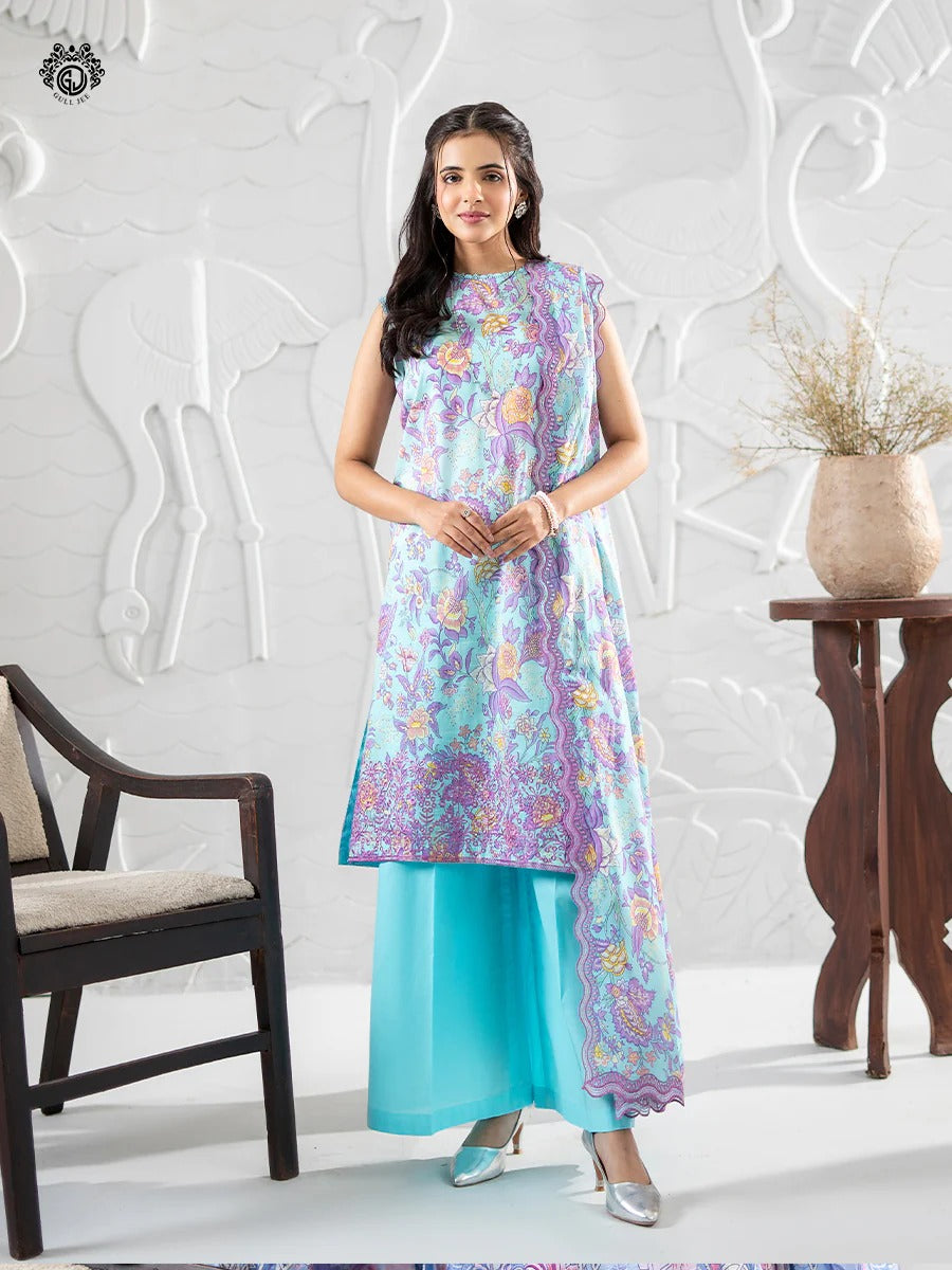 Ruhay Sukhan By Gull Jee Embroidered Digital Printed Lawn Unstitched 3 Piece