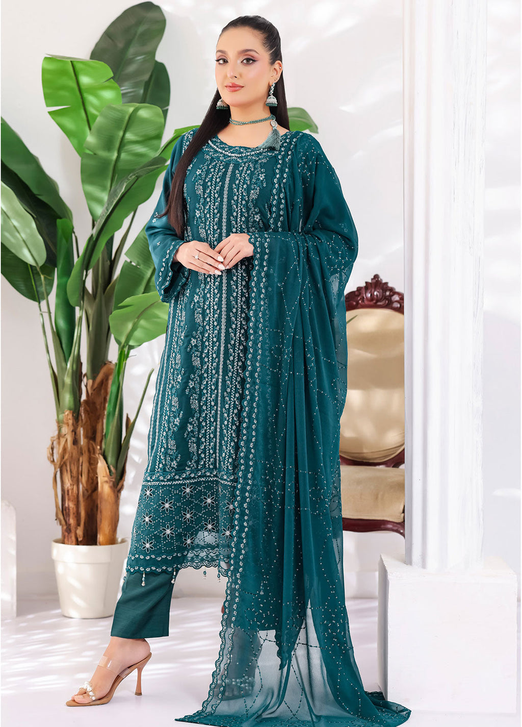 Manisha By Bin Hameed Luxury Embroidered Chiffon Unstitched 3 Piece