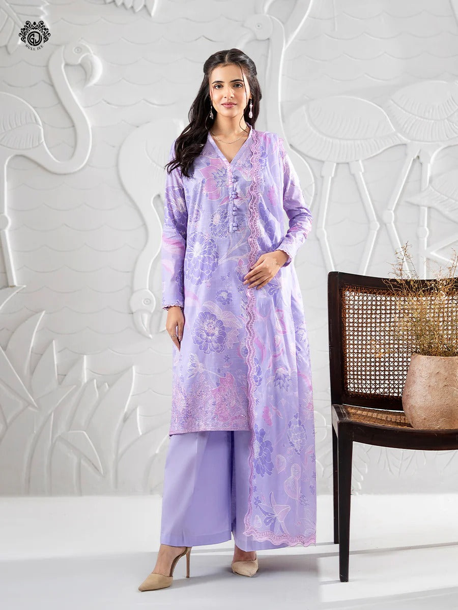 Ruhay Sukhan By Gull Jee Embroidered Digital Printed Lawn Unstitched 3 Piece