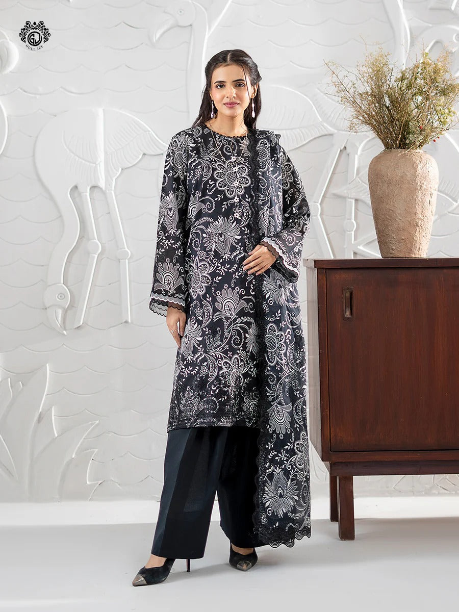 Ruhay Sukhan By Gull Jee Embroidered Digital Printed Lawn Unstitched 3 Piece