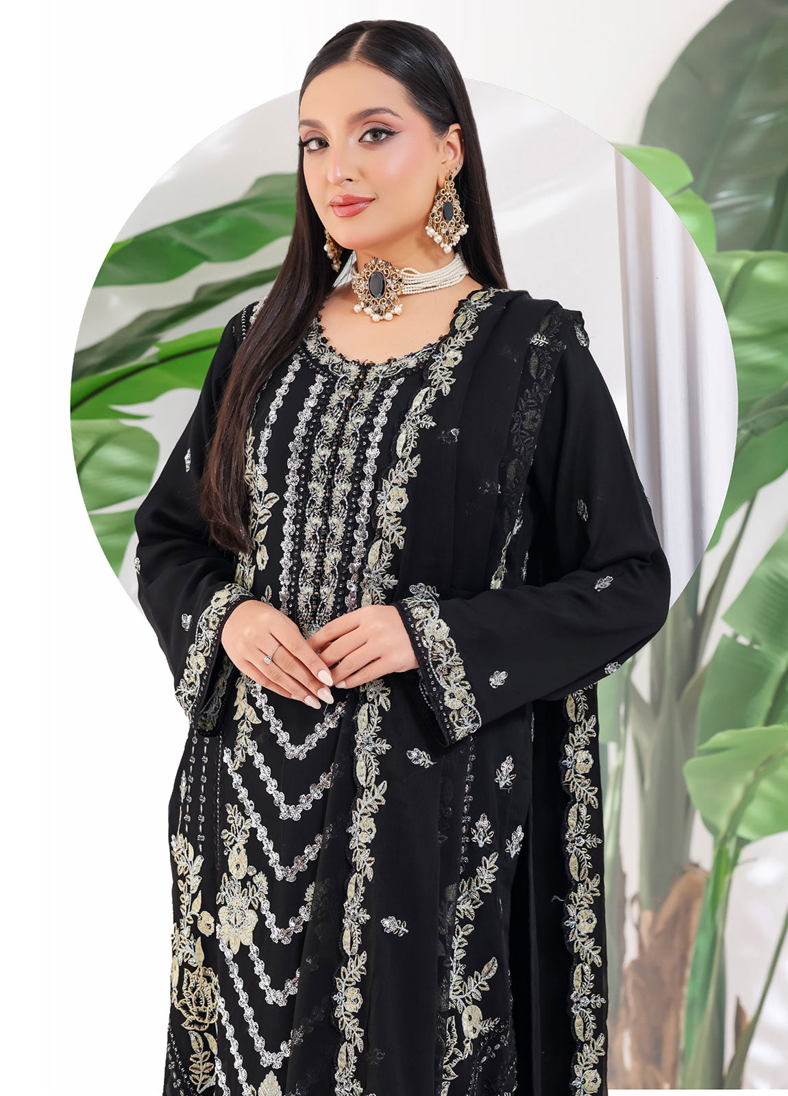 Manisha By Bin Hameed Luxury Embroidered Chiffon Unstitched 3 Piece