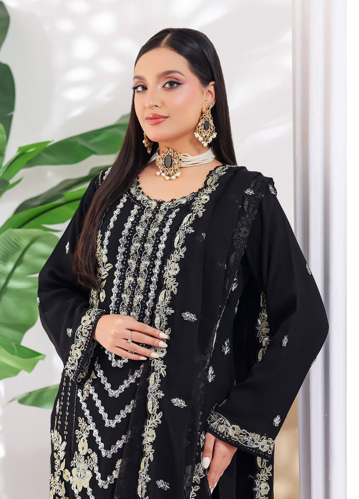 Manisha By Bin Hameed Luxury Embroidered Chiffon Unstitched 3 Piece