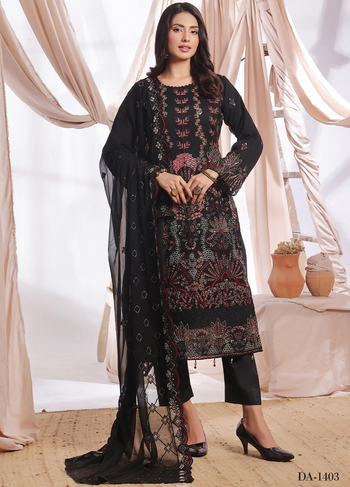 Aaina By Bin Hameed Luxury Embroidered Chiffon Unstitched 3 Piece