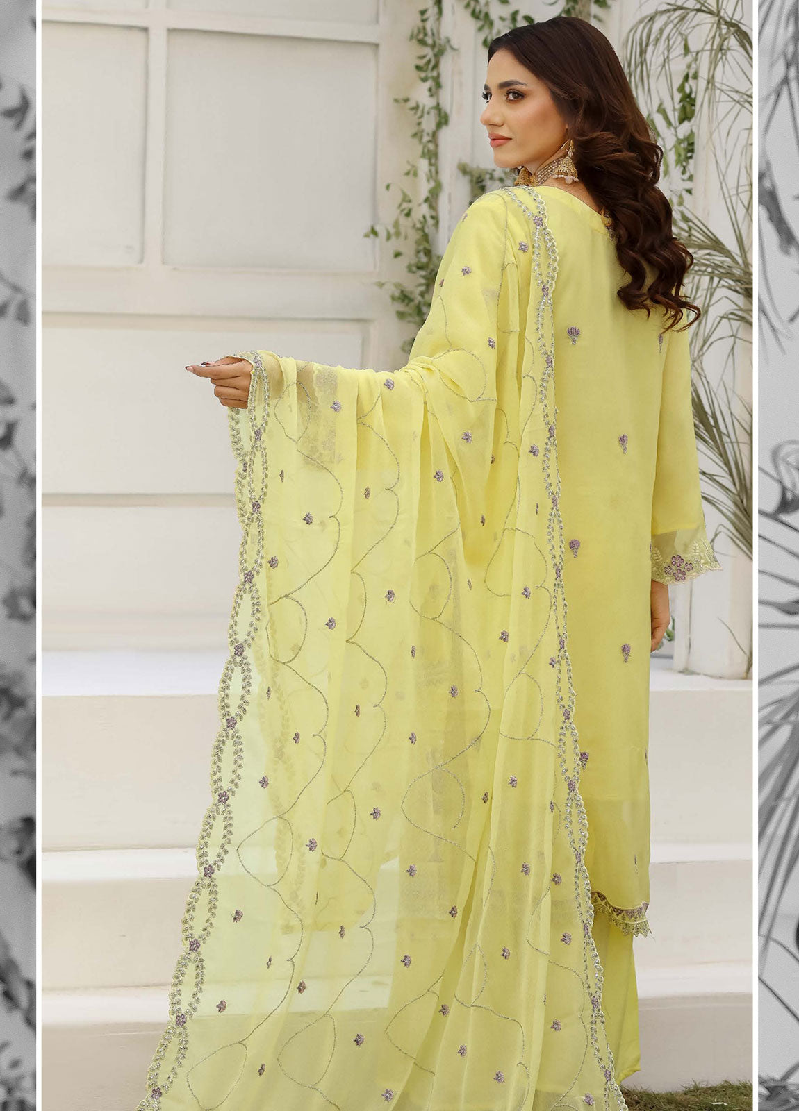 Lavish by Bin Hameed Luxury Embroidered Chiffon Semi-Stitched 3Pcs