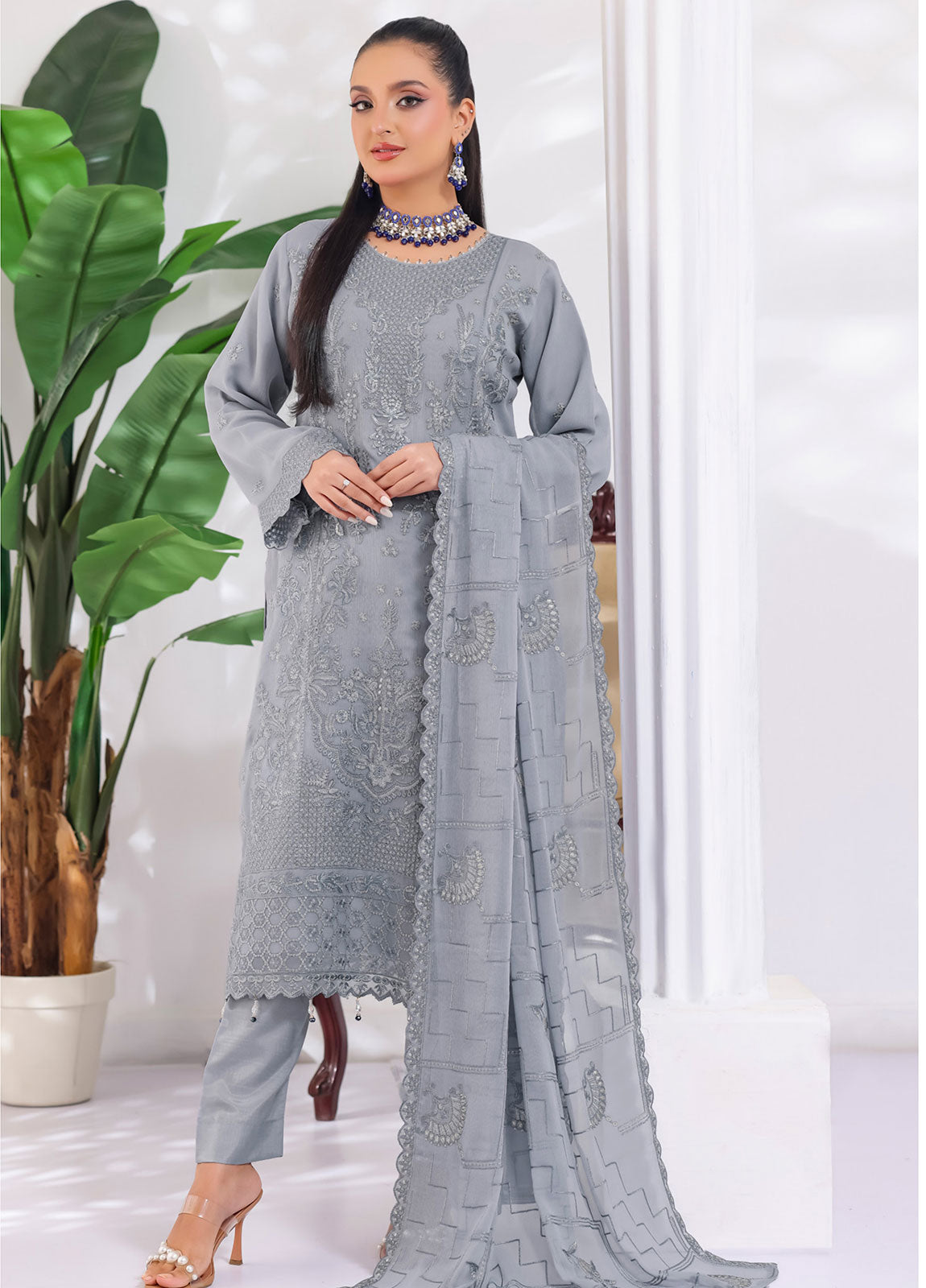 Manisha By Bin Hameed Luxury Embroidered Chiffon Unstitched 3 Piece