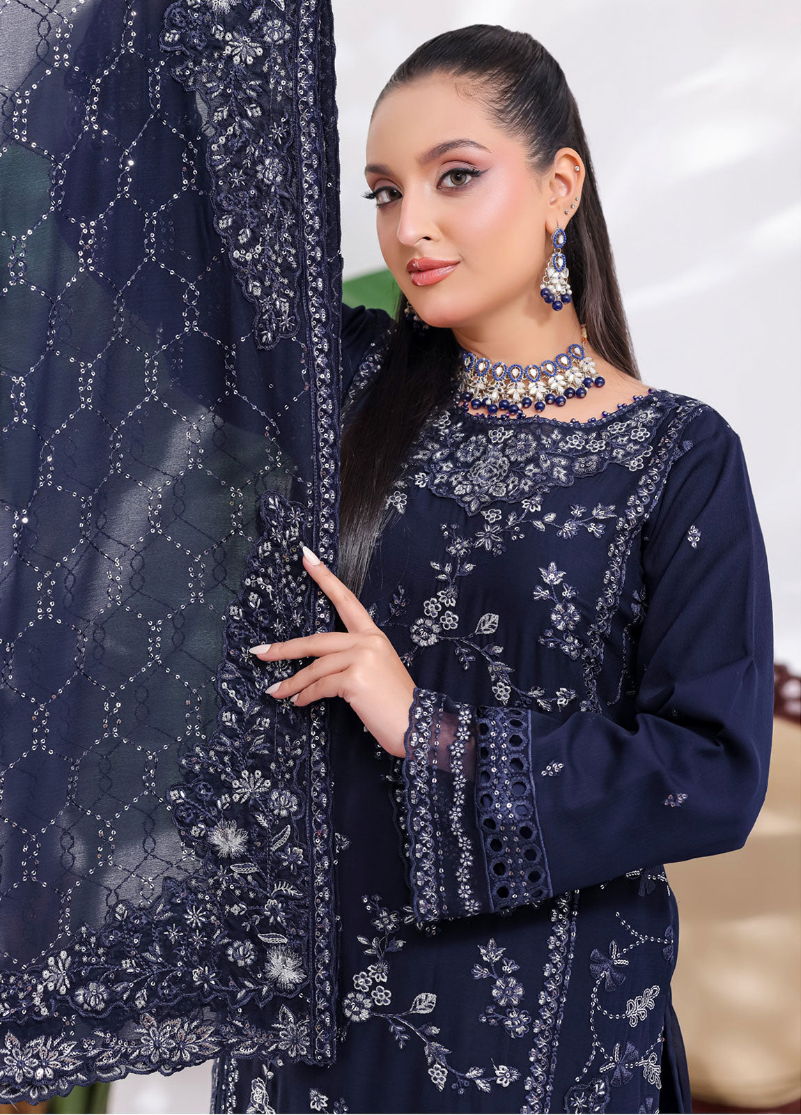 Manisha By Bin Hameed Luxury Embroidered Chiffon Unstitched 3 Piece