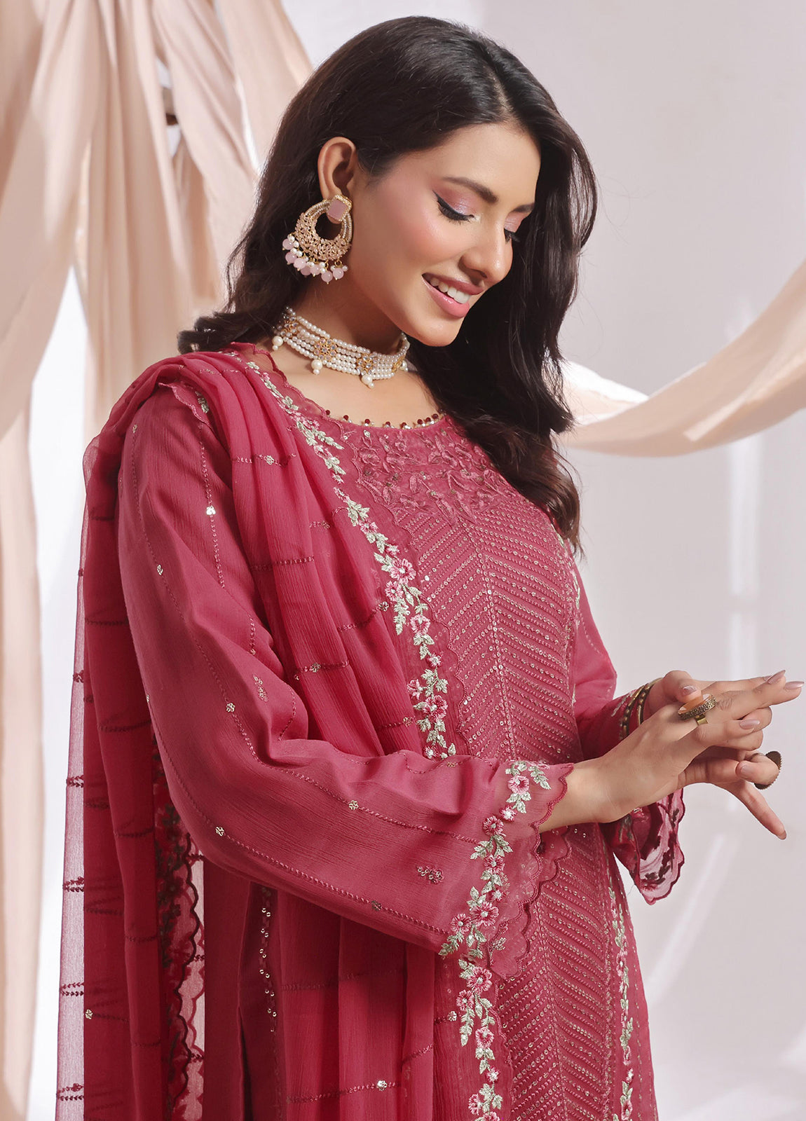 Aaina By Bin Hameed Luxury Embroidered Chiffon Unstitched 3 Piece