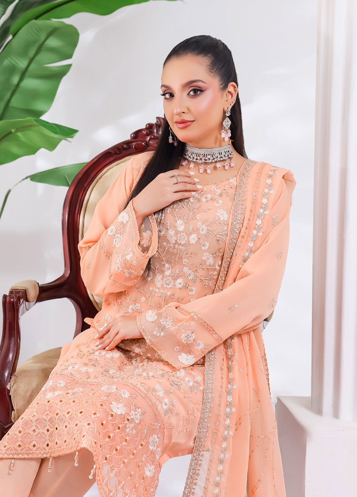 Manisha By Bin Hameed Luxury Embroidered Chiffon Unstitched 3 Piece