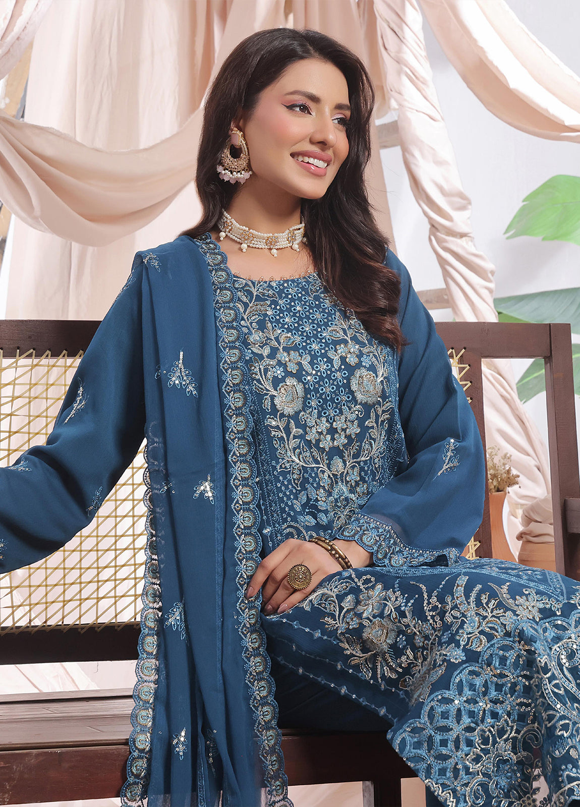 Aaina By Bin Hameed Luxury Embroidered Chiffon Unstitched 3 Piece