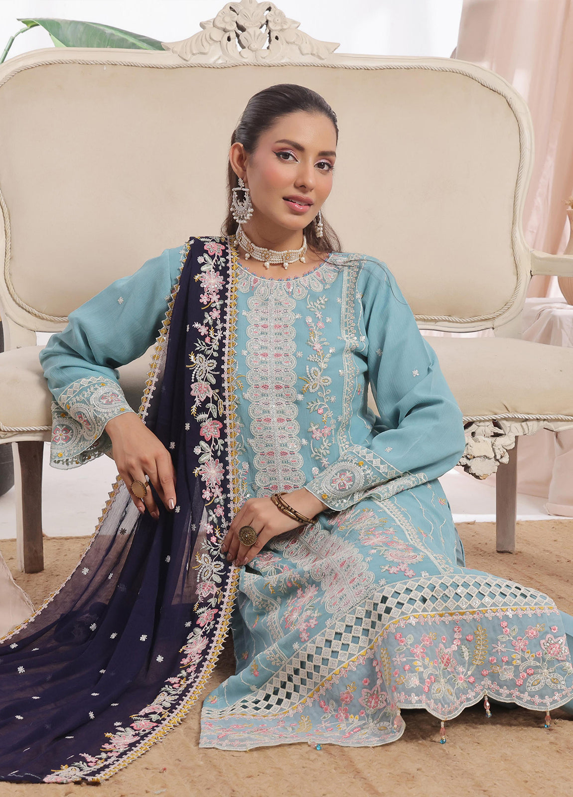 Aaina By Bin Hameed Luxury Embroidered Chiffon Unstitched 3 Piece