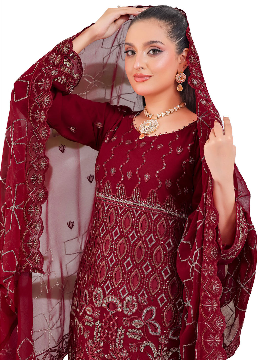 Manisha By Bin Hameed Luxury Embroidered Chiffon Unstitched 3 Piece