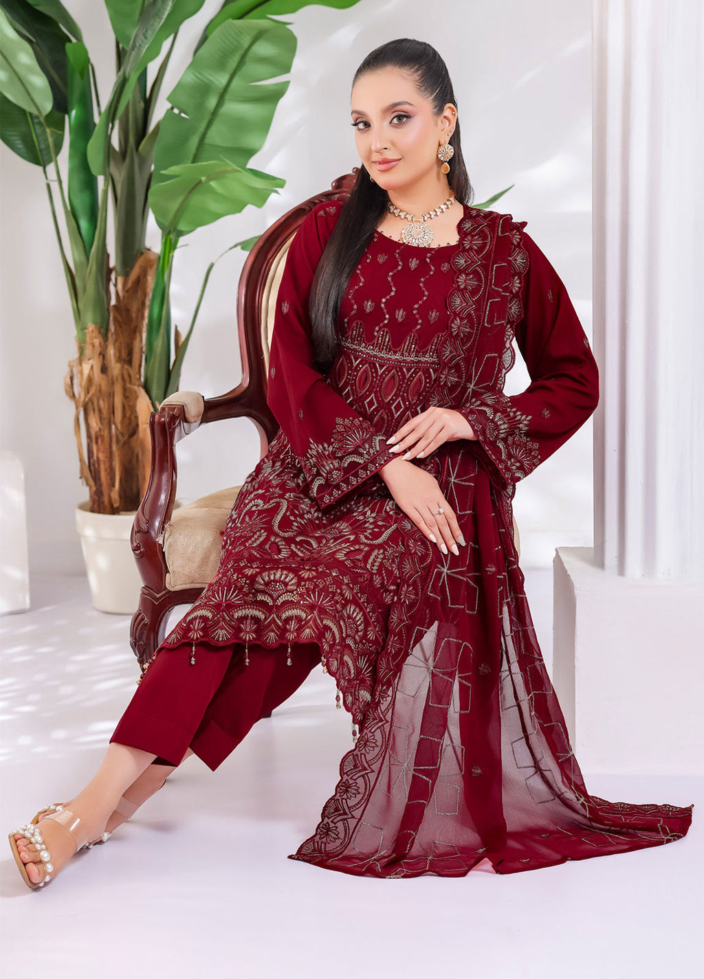 Manisha By Bin Hameed Luxury Embroidered Chiffon Unstitched 3 Piece