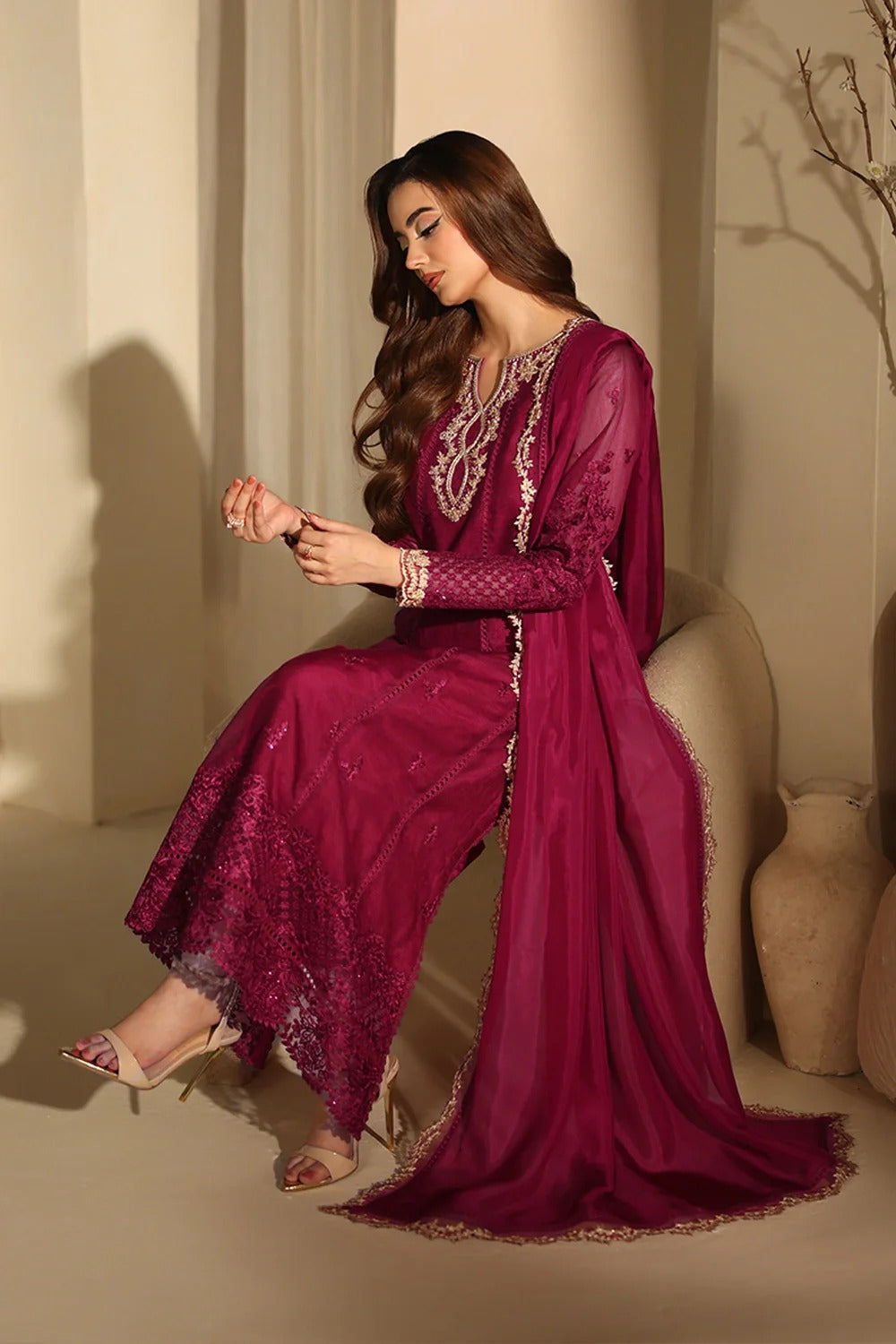 Azure Luxe Eid Edit'26 Sequins Embroidered Chiffon Unstitched 3 Piece