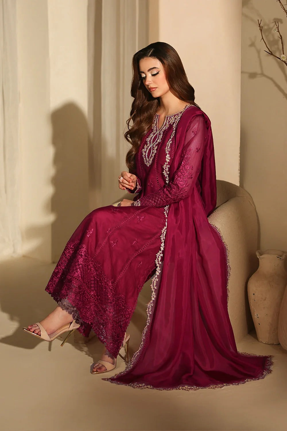 Azure Luxe Eid Edit'26 Sequins Embroidered Chiffon Unstitched 3 Piece