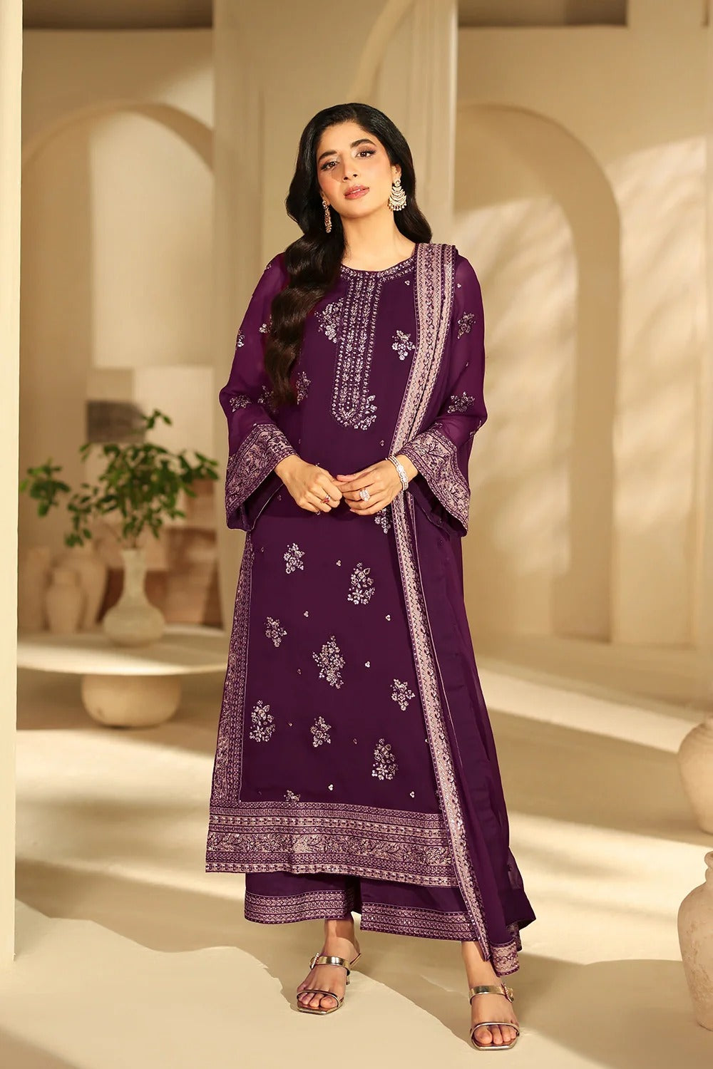 Azure Luxe Eid Edit'26 Sequins Embroidered Chiffon Unstitched 3 Piece