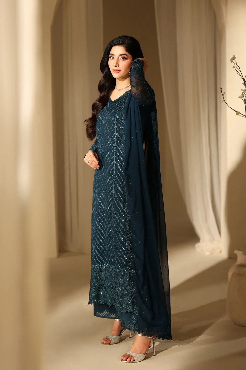 Azure Luxe Eid Edit'26 Sequins Embroidered Chiffon Unstitched 3 Piece