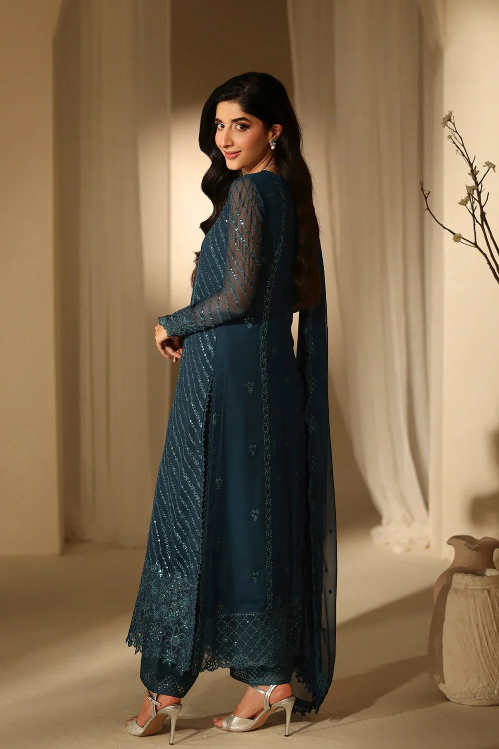 Azure Luxe Eid Edit'26 Sequins Embroidered Chiffon Unstitched 3 Piece