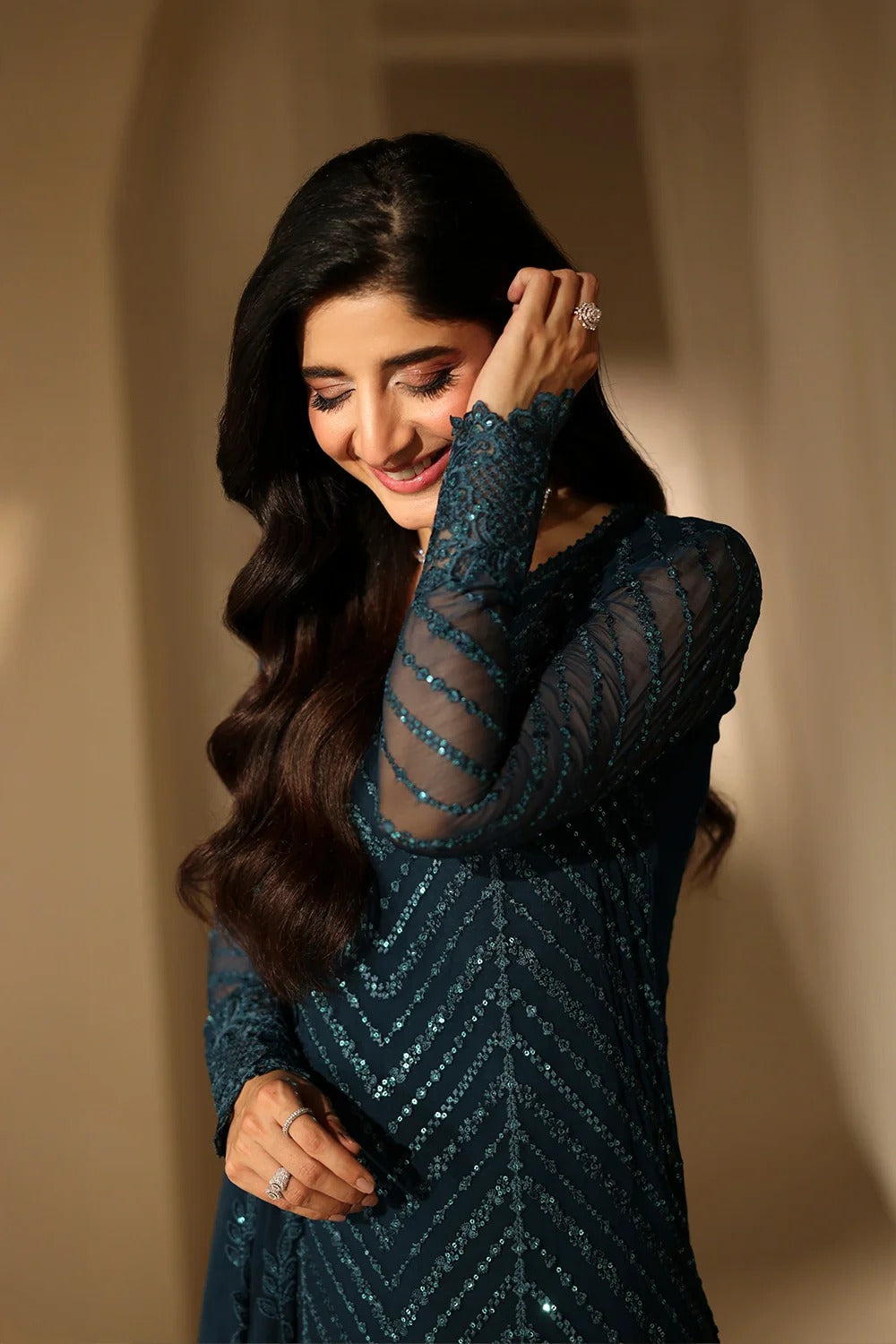 Azure Luxe Eid Edit'26 Sequins Embroidered Chiffon Unstitched 3 Piece