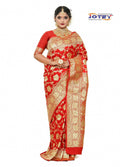 Floral Woven Pure Banarasi Silk Saree in Red