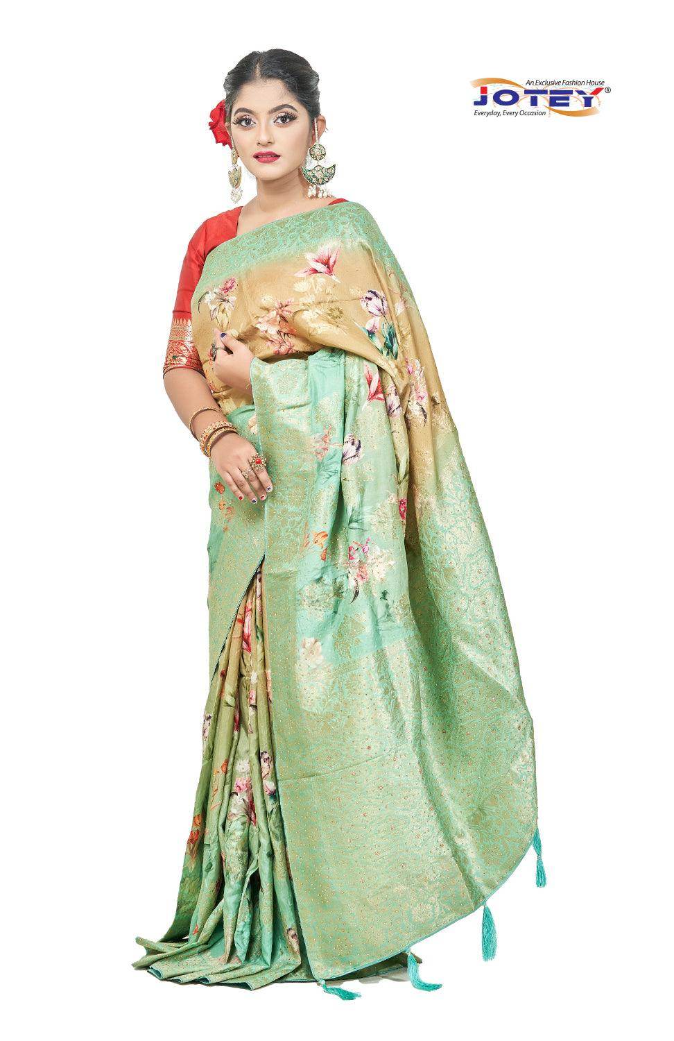 Georgette Banarasi Floral Printed Saree