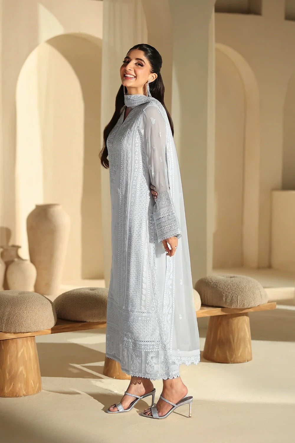 Azure Luxe Eid Edit'26 Sequins Embroidered Chiffon Unstitched 3 Piece