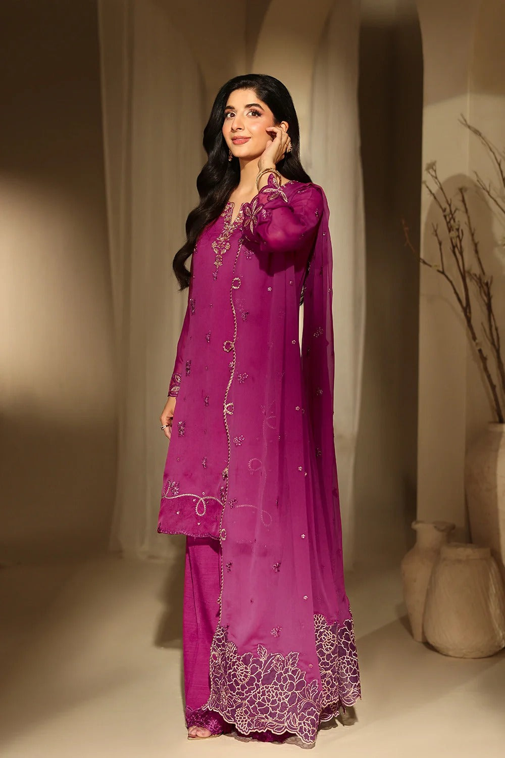 Azure Luxe Eid Edit'26 Sequins Embroidered Chiffon Unstitched 3 Piece