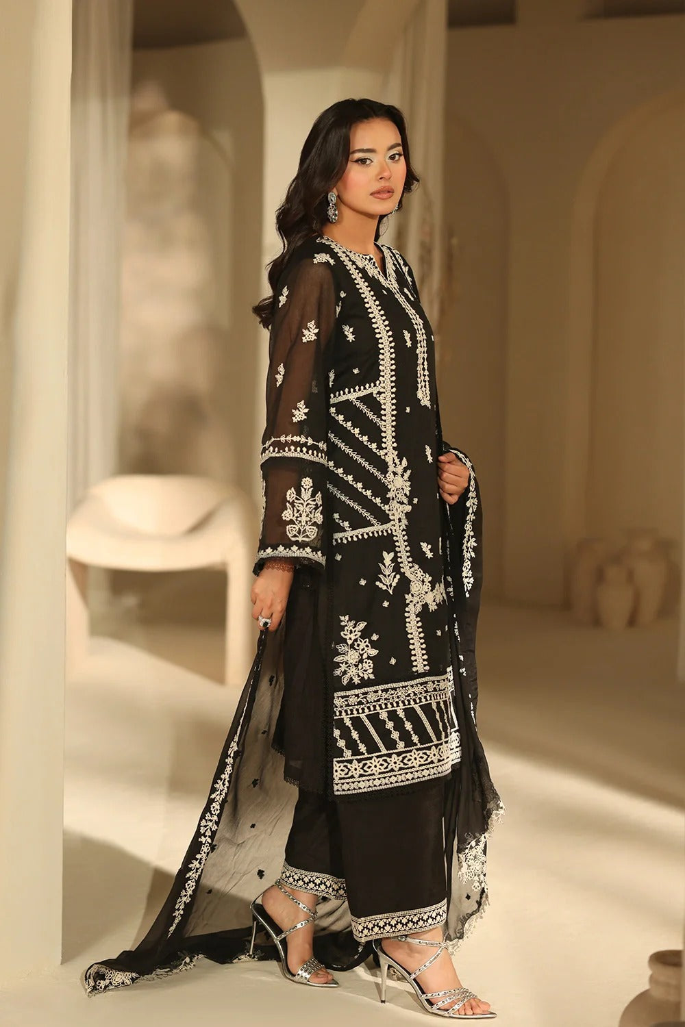 Azure Luxe Eid Edit'26 Sequins Embroidered Chiffon Unstitched 3 Piece